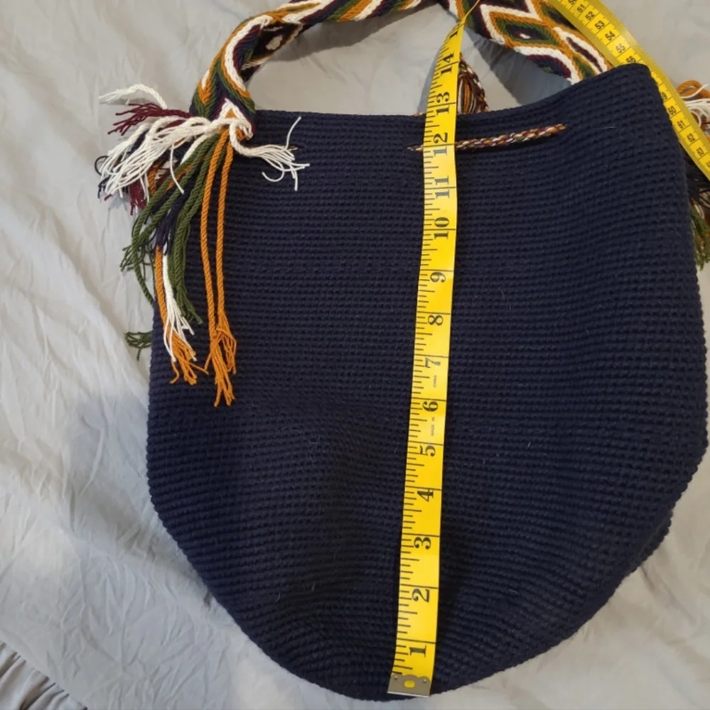 Boho crochet and woven bag colorful artsy everyday casual‎ beachy Tote